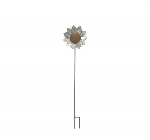 MEDIUM RUSTY AND GALVANIZED SUNFLOWER PICK