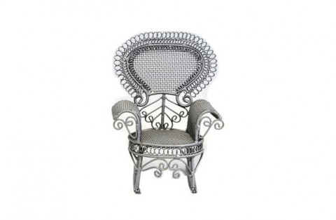 MINI GALVANIZED WIRE ROCKING CHAIR 2.6"Wx4"H