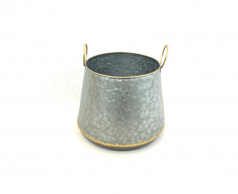 MED. WEATHERED LOOK FLARED BUCKET W/GOLD TRIM