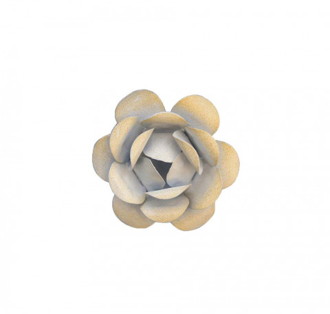 WHITE HAND PAINTED MAGNETIC ROSEBUD 3.25"