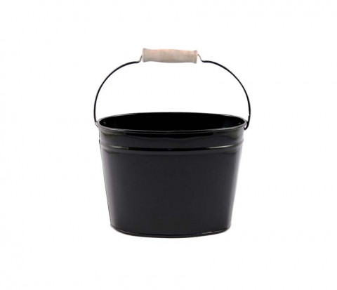 BLACK  ENAMEL OVAL BUCKET 5.5"x6"