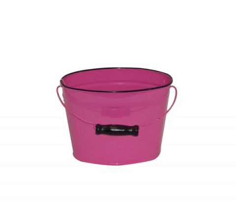 FUCHSIA  ENAMEL OVAL BUCKET 5.5"x6"