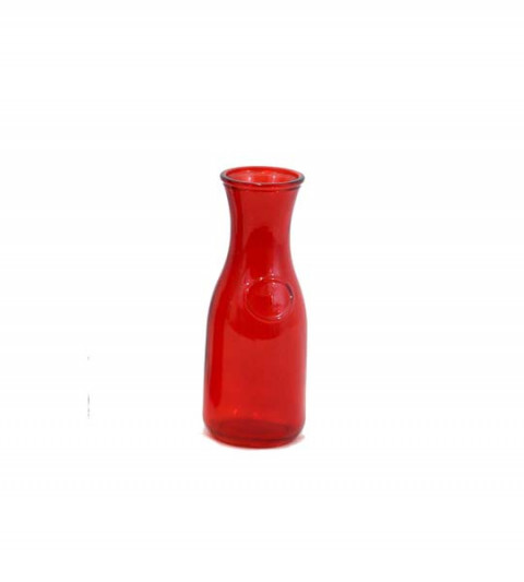 SMALL TAPERED RED GLASS VASE 3.15"X7.87"