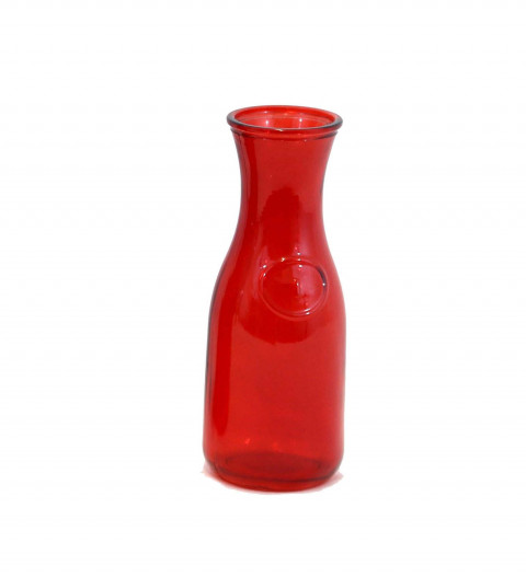 LARGE TAPERED RED GLASS VASE 3.54"X10.43"