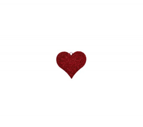 2.5" RED GLITTER PUFFY HEART