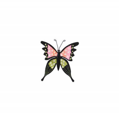 LARGE FUCHSIA & BLACK MAGNETIC BUTTERFLY