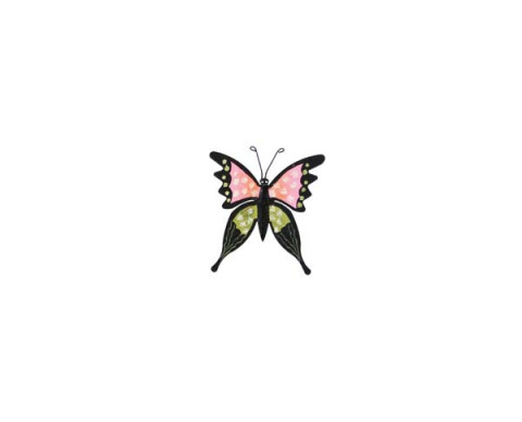 SMALL FUCHSIA AND BLACK MAGNETIC BUTTERFLY