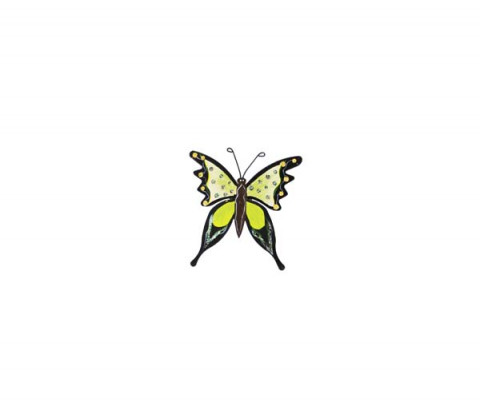 SMALL LIME AND BLACK MAGNETIC BUTTERFLY