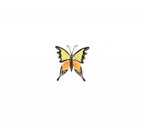 SMALL LEMON YELLOW & BLACK MAGNETIC BUTTERFLY