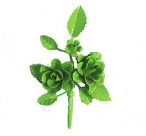 LIME TIN ROSES HOOK 9"H