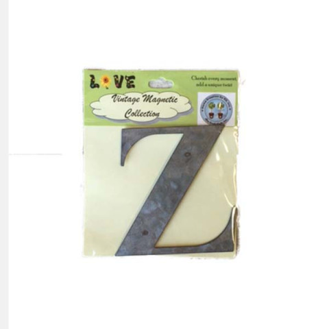 WEATHERED LOOK SMALL MAGNETIC LETTER "Z" 3.5"