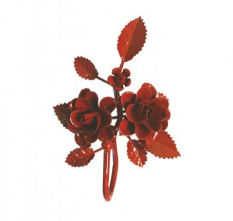RED TIN ROSES HOOK 9"H