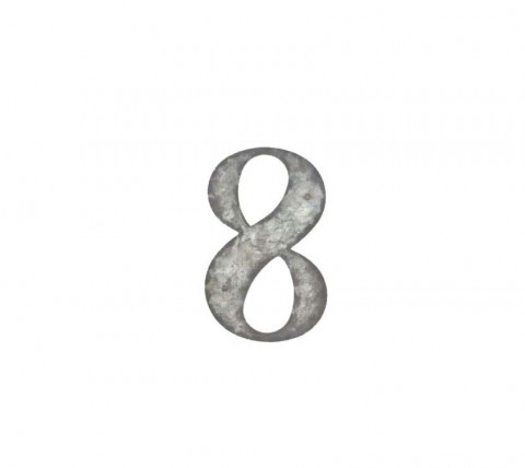 WEATHERED LOOK MAGNETIC NUMBER 8 3.5"H