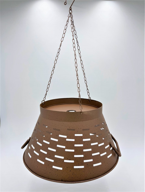 LG. RUSTY BLACK OLIVE TUB LAMP SHADE 15"X13.5"X7"