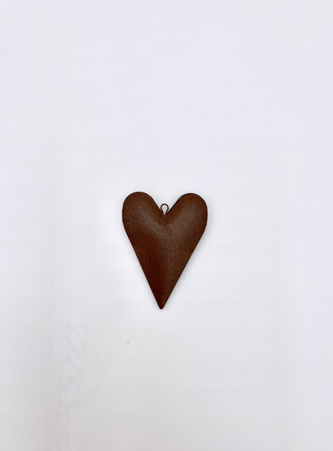 HANDMADE BROWN 3-D HEART 4"