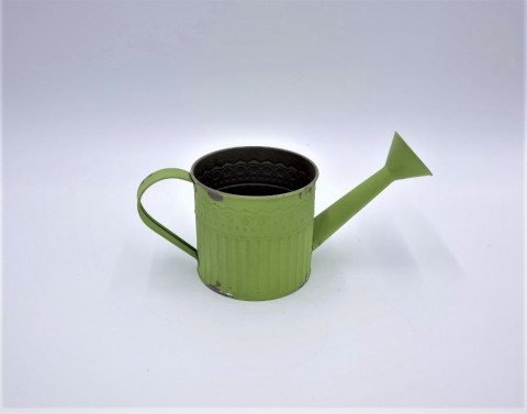 OLIVE GREEN ROUND WATERING CAN PLANTER 10.63XD4.72XH4.33/4.7