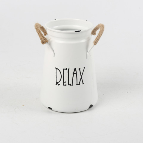 ENAMEL COUNTRY MILK CAN "RELAX"