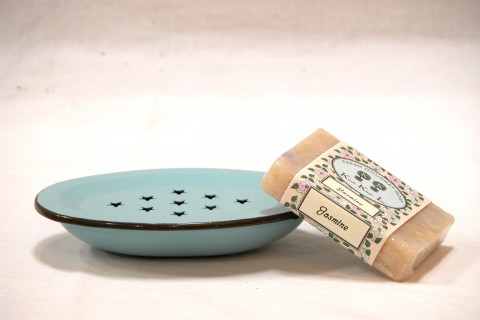 AQUA ENAMEL SOAP DISH 5.5"