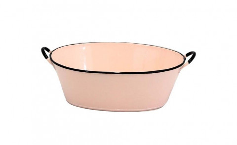 ENAMEL PINK OVAL TUB  9.5L x 7 W x 3.5"H