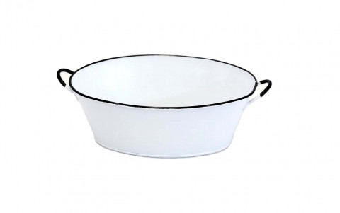 ENAMEL WHITE OVAL TUB  9.5L x 7 W x 3.5"H