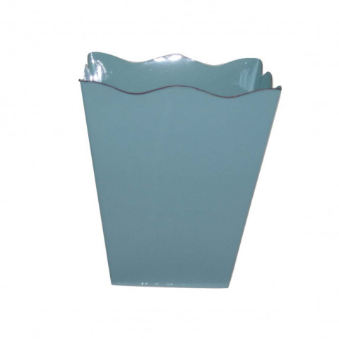 AQUA ENAMEL TRASH BASKET 9.75Lx8.5"Wx12"H