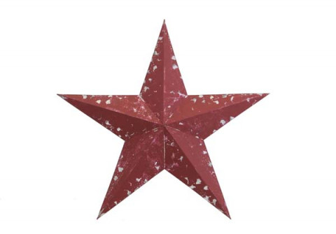 DISTRESSED RED 24" 3-D STAR