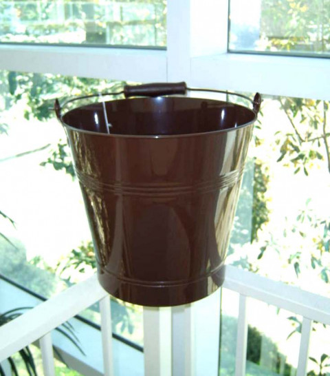 BROWN ENAMEL PAIL 10.25w"x10"H