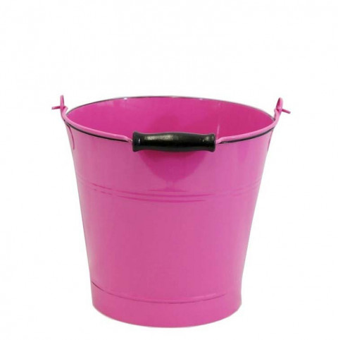 FUSCHIA ENAMEL PAIL 10.25"Wx10"H