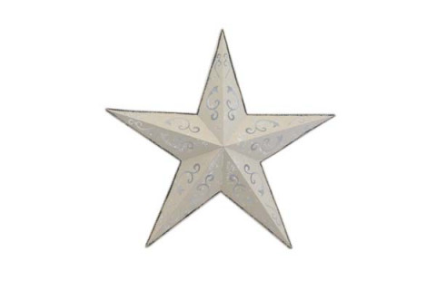 DISTRESSED WHITE  LACEY STAR