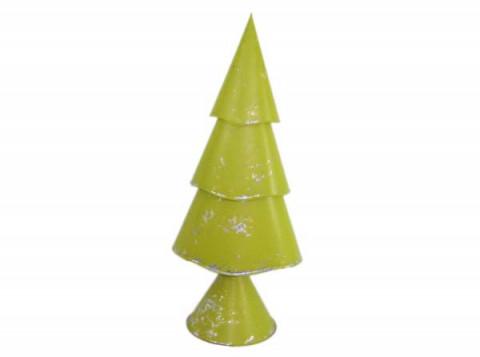 LARGE DISTRESSED LIME GREEN 3 TIER CHRISTMAS TREE