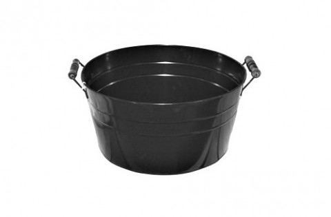 BLACK PARTY TUB W/ WOOD HANDLES