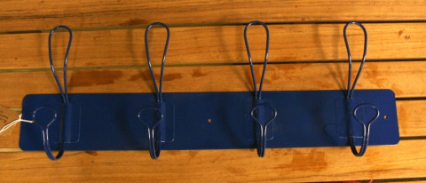 NAVY BLUE WALL COAT HOOK  HOLDER 4 HOOKS