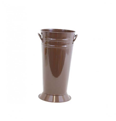 BROWN  FRENCH BUCKET W/HANDLE 14"Hx7"W