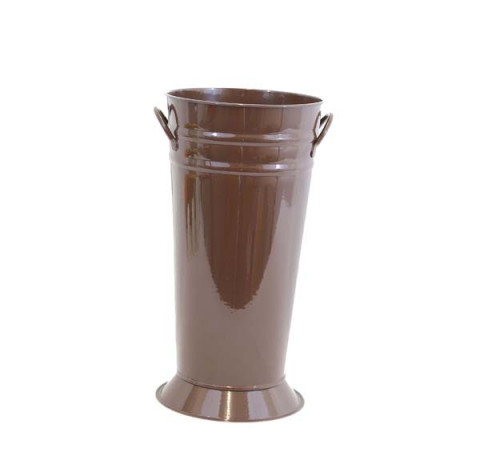BROWN FRENCH BUCKET W/HANDLE 8.25LX8.25"WX18H"