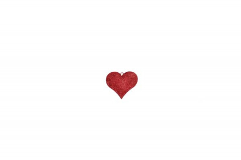 RED GLITTER HEART 2.5"