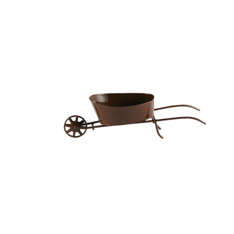 BROWN ENAMEL WHEELBARROW 3" X 4.5"