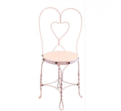 PINK ENAMEL ICE CREAM PARLOR CHAIR 35"TALLx14" SEAT