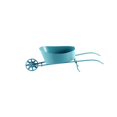 AQUA ENAMEL WHEELBARROW