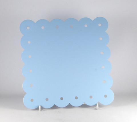 LG BABY BLUE ENAMEL METAL NOTE BOARD NO STAND 18.5"W